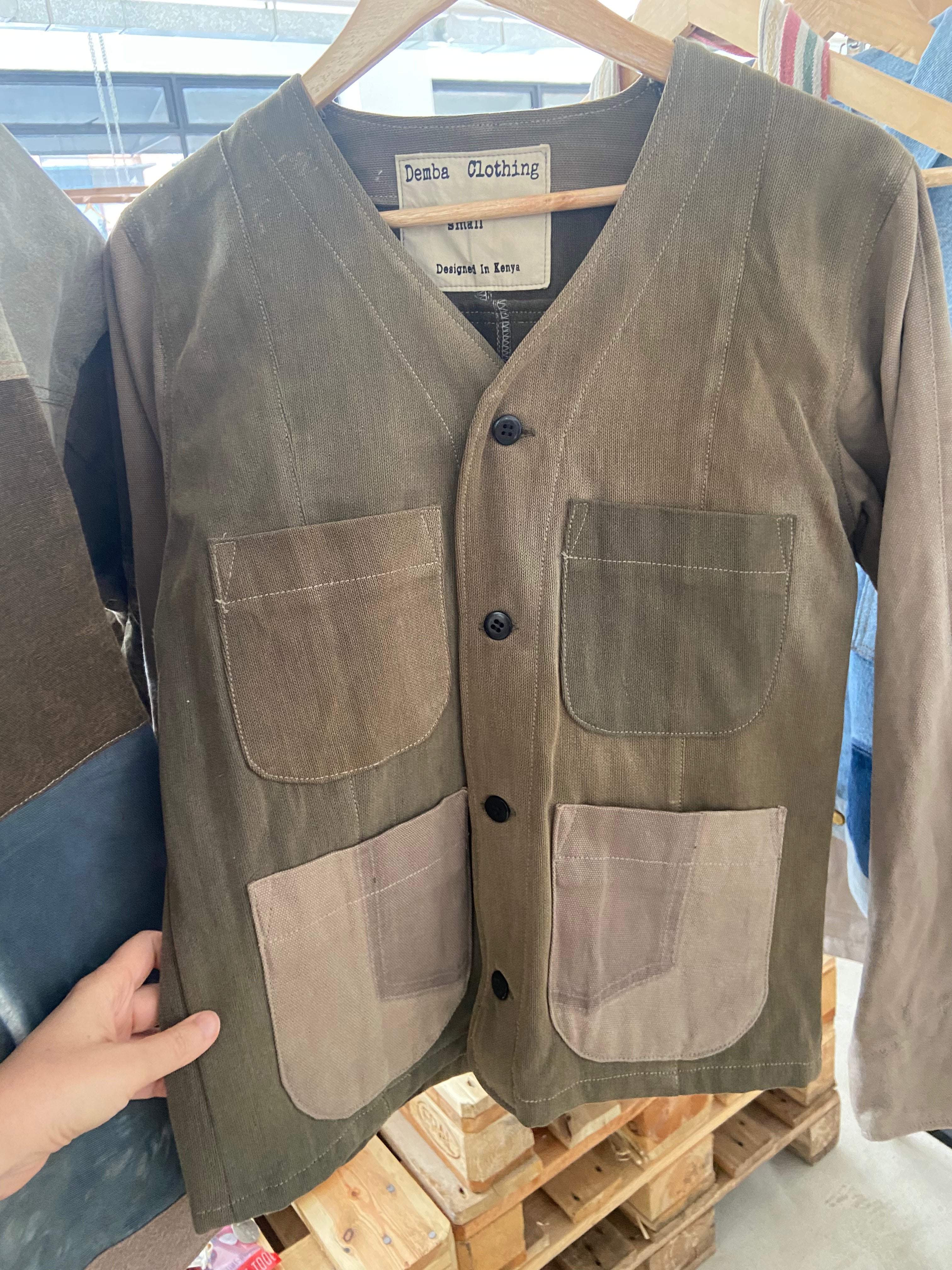 Demba Collarless Chore Jacket