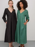 Taitu V Neck Dress Linen